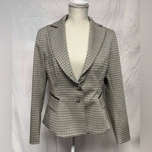 White House Black Market Black and White Checkered Blazer